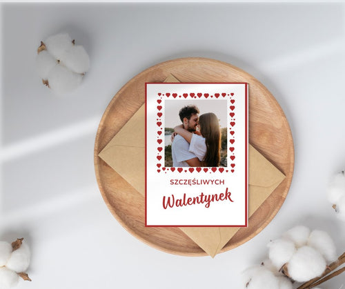 Kartka walentynkowa ze zdjęciem - pionowa 1