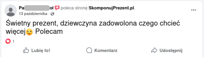 Opinia facebook - Październik 2025