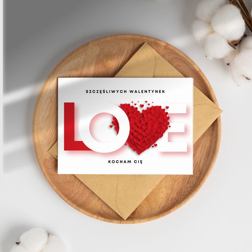 Kartka walentynkowa - pozioma 2